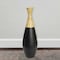 Uniquewise 31.5" Spun Bamboo Tall Trumpet Floor Vase Black and Natural QI003356BK.L - alternate 6
